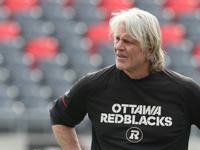 Linebackers coach Mark Nelson of the Ottawa Redblacks during their mini camp at TD Place in Ottawa, April 24, 2018.
