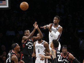 Raptors’ (from left) Rondae Hollis-Jefferson, Chris Boucher, Patrick McCaw and Terence Davis, who all stepped up their game with the team in injury trouble the past couple of months, will see their floor time reduced now that the infirmary is emptying. Marc Gasol, for one, feels bad about that.   Nicole Sweet/USA TODAY Sports