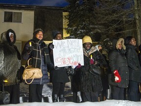 A vigil was held for Manny Akol, Sunday, at the Michele Heights Community Centre.