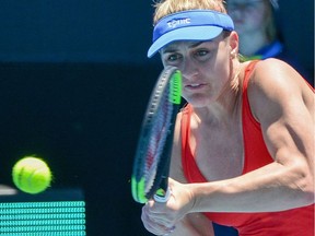 Gabriela Dabrowski of Ottawa in action during the Adelaide International, a tuneup for the Australian Open.