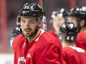 Senators forward Artem Anisimov is looking forward to facing his old Chicago Blackhawks teammates on Tuesday. (Wayne Cuddington/Postmedia Network)