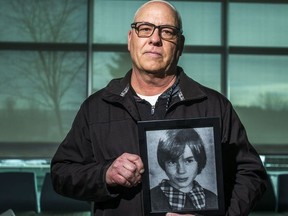 Bill Blundell's sister, Sheryl, was killed in a hit in run in Stouffville in 1973. He poses with her picture at York Regional Police headquarters. (Ernest Doroszuk, Toronto Sun)