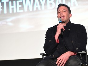 Ben Affleck speaks onstage during "The Way Back" Atlanta Q&A screening at Plaza Theatre on February 19, 2020 in Atlanta, Georgia.