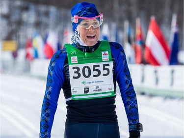 Jillian Flower from Collingwood, Ontario was the fastest woman in the 27 km Classic event at the Gatineau Loppet. February 15, 2020. Errol McGihon/Postmedia