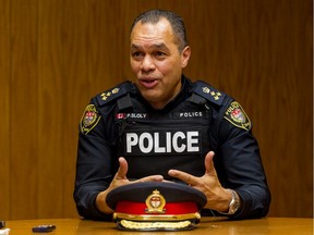 Chief of the Ottawa Police Service Peter Sloly during an editorial board meeting with the Ottawa Citizen/Ottawa Sun. February 25, 2020. Errol McGihon/Postmedia