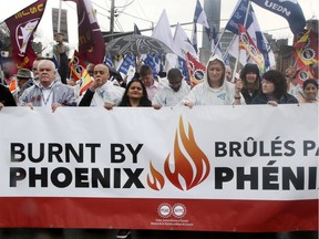 PSAC members protest the Phoenix pay system in Toronto in 2018.