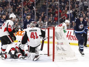 Senators goaltender Craig Anderson was pullled after giving up four goals on 22 shots in a 5-2 loss to the Winnipeg Jets on Saturday. (James Carey Lauder/USA TODAY Sports)