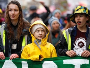 Swedish environmental activist Greta Thunberg attends a youth climate protest in Bristol, Britain, February 28, 2020.