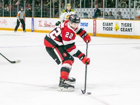 Ottawa 67's Jack Quinn in a game against the North Bay Battalion on Sunday, February 8, 2020.