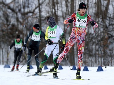 Olivier Ouellette skiing during the 27 km Freestyle race at the Gatineau Loppet on Sunday.