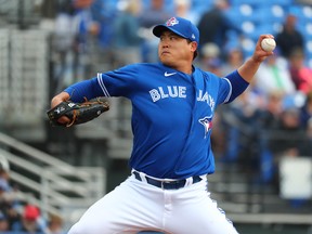 New Toronto Blue Jays starting pitcher Hyun-Jin Ryu debut is on hold. (USA TODAY SPORTS)