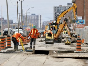 Stage 2 LRT construction continues along Richmond Road on, Wednesday, March 25, 2020.