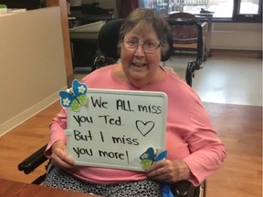 Long-term care residents of Bonnechere Manor in Renfrew with messages for a slideshow for family and friends.