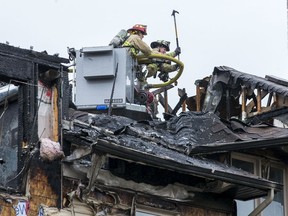 March 31, 2020.  Firefighters continue to deal with small hotspots at an overnight fire located at 58 Barnstone Dr in Barrhaven has left two dead and one in fair condition