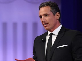In this file photo taken on October 10, 2019, CNN anchor moderator Chris Cuomo during a town hall devoted to LGBTQ issues hosted by CNN and the Human rights Campaign Foundation at The Novo in Los Angeles. (ROBYN BECK/AFP via Getty Images)