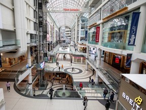 The Eaton Centre on the day that the province of Ontario declared a state of emergency as the number of novel coronavirus cases continued to grow in Toronto on Tuesday.