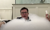 Stephen Colbert hosted his late-night show from his bathtub this week. (CBS)