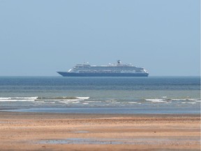 The Holland America Line cruise ship MS Zaandam is pictured near Panama City, Panama last Saturday.