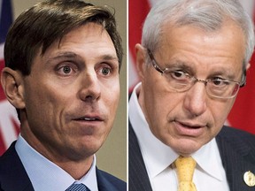 Patrick Brown, left, and Vic Fedeli. (CP files)