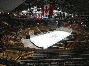 Scotiabank Arena remains quiet after the NHL and NBA suspended play due to the COVID-19 outbreak, Thursday, March 12, 2020.