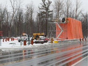 Phase 2 LRT construction just off the airport parkway in Ottawa on Monday March 2, 2020.