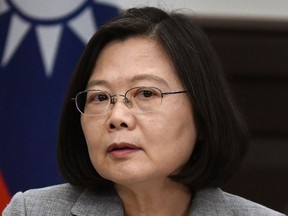 Taiwan's President Tsai Ing-wen takes part in an interview with AFP at the Presidential Office in Taipei on June 25, 2018.