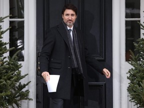 Prime Minister Justin Trudeau prepares to speak during a news conference on COVID-19 situation in Canada from his residence March 19, 2020 in Ottawa. (DAVE CHAN/AFP via Getty Images)