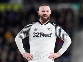 Derby County's Wayne Rooney looks on during FA Cup Fifth Round action between Derby County and Manchester United at Pride Park, Derby, England, on March 5, 2020.