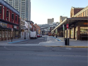 The streets of the ByWard Market in Ottawa, normally filled with vendors and visitors, are mostly empty these days.
