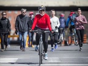 People in Ottawa took to the Queen Elizabeth Driveway in April after it was closed to traffic to allow people to have more space.