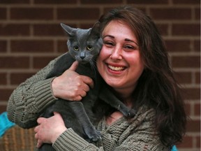 Sabrina Martino and her cat, Gizmo