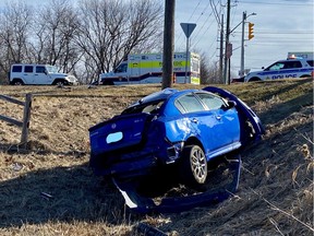 Ottawa Paramedic Services via Twitter Serious single-vehicle collision at Bearbrook & St Joseph resulting in three male patients transported in serious but stable condition.