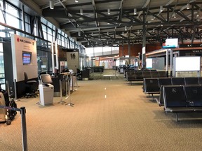 An empty Ottawa airport during the first week of April 2020.