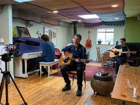 Jim Cuddy performs during a live-stream.