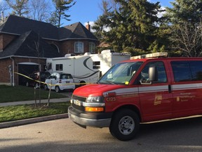 A man, 67, who set himself on fire in a camper on Sevenoaks Dr. in Mississauga on Friday, April 10, 2020, is expected to survive. (Joe Warmington/Toronto Sun/Postmedia Network)