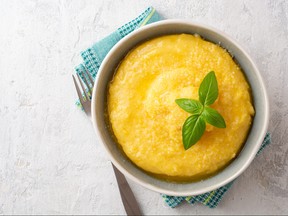 Polenta with butter and Parmesan cheese -