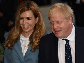 British Prime Minister Boris Johnson's partner Carrie Symonds gave birth to a "healthy baby boy" in a London hospital, a spokesman for the couple said Wednesday, April 29, 2020.