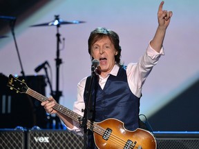 Paul McCartney performs onstage during "The Night That Changed America: A GRAMMY Salute To The Beatles" at the Los Angeles Convention Center on Jan. 27, 2014, in Los Angeles.