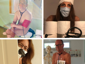 German doctors have posed naked online to protest a shortage of protective masks and gowns.