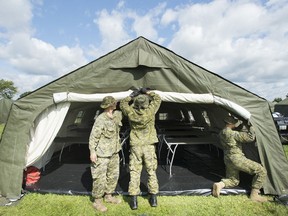 File photo: Canadian Forces personnel will be setting up tents and medical support facilities in remote Quebec communities, the prime minister said.