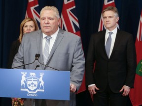 Premier Doug Ford , Christine Elliott, deputy premier and minister of health, and Rod Phillips, minister of finance, provide an update about the state of emergency amid coronavirus pandemic.