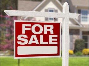 A file photo of a home for sale sign.