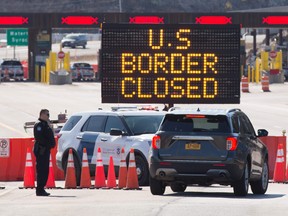 The US/Canada border in Lansdowne, Ontario.