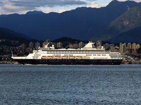 A cruise ship is seen leaving Vancouver in this file photo.