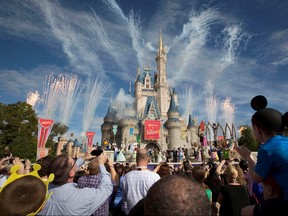 Fireworks go off around Cinderella's castle during the grand opening ceremony for Walt Disney World's new Fantasyland in Lake Buena Vista, Florida December 6, 2012.