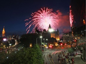 Canada Day fireworks over the Château Laurier.