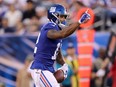 Cody Latimer of the New York Giants celebrates his first down against the Chicago Bears during a preseason game at MetLife Stadium on Aug. 16, 2019, in East Rutherford, N.J.