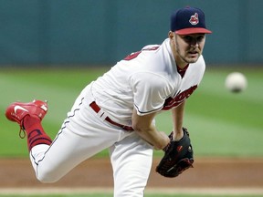 Cleveland Indians starting pitcher Trevor Bauer delivers against the Chicago White Sox in Cleveland.