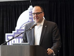 Anthony LeBlanc (centre) was named the Senators' new president of business operations.