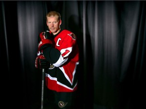A feature photo of Senators captain Daniel Alfredsson before the season opener in 2005.